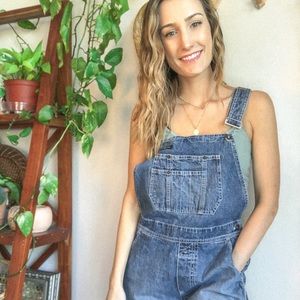 DKNY Overalls Vintage 90's Y2K Denim Shorteralls s